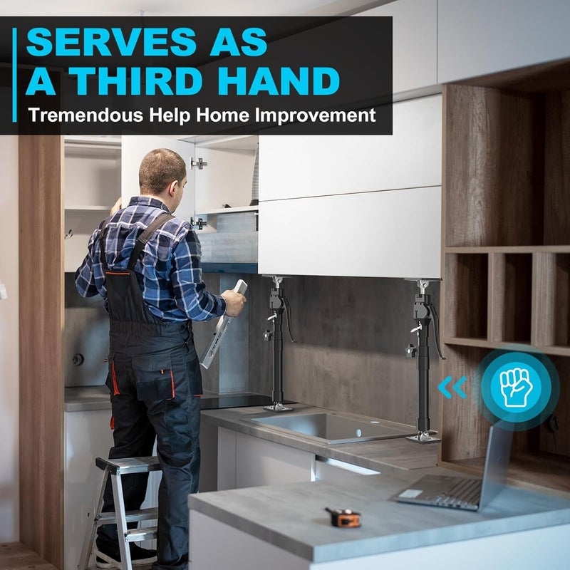 OUTIMATE Third Hand Support Pole Heavy Duty, Cabinet Jacks for Installing Cabinets with 200 LBS Capacity and Expand from 23-3/5 to 45-3/10 in, 1-PC - Image 4
